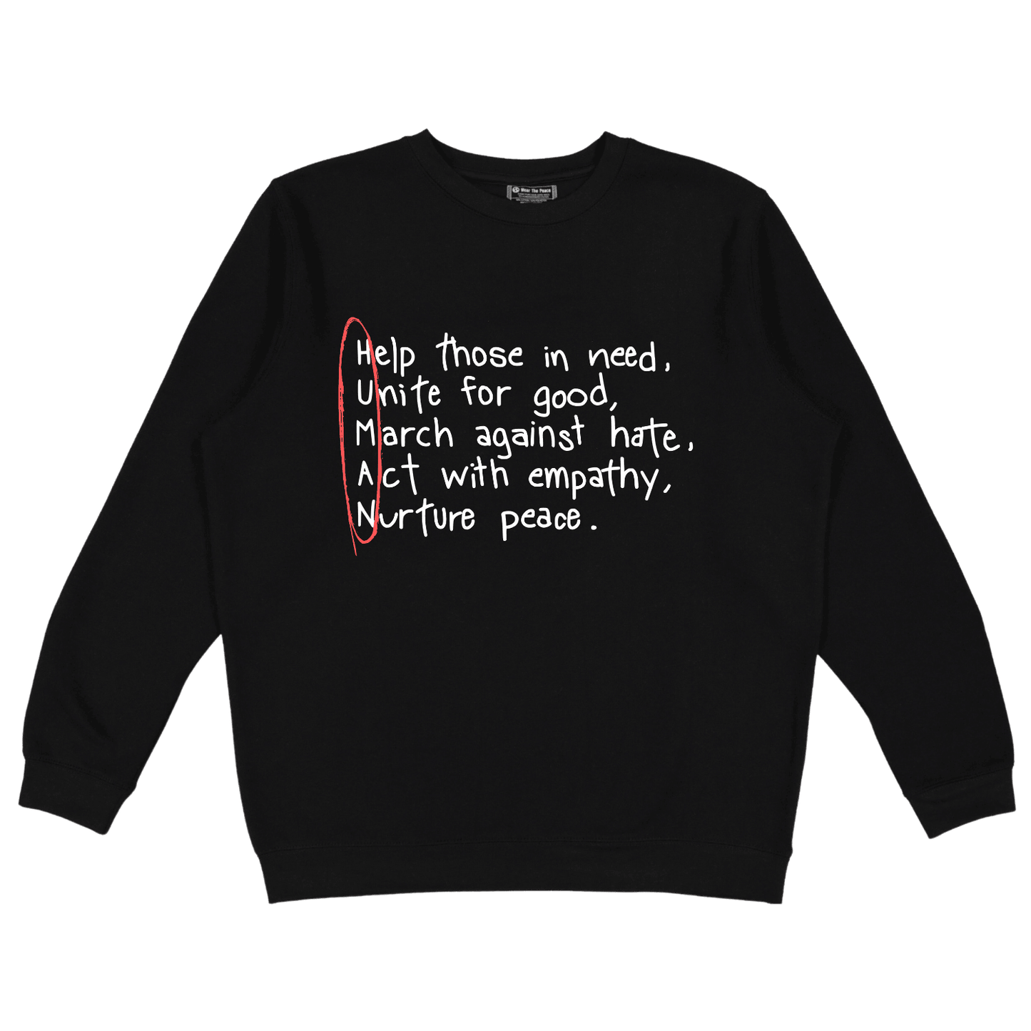 Human Values Crewneck Wear The Peace Crewnecks Black S