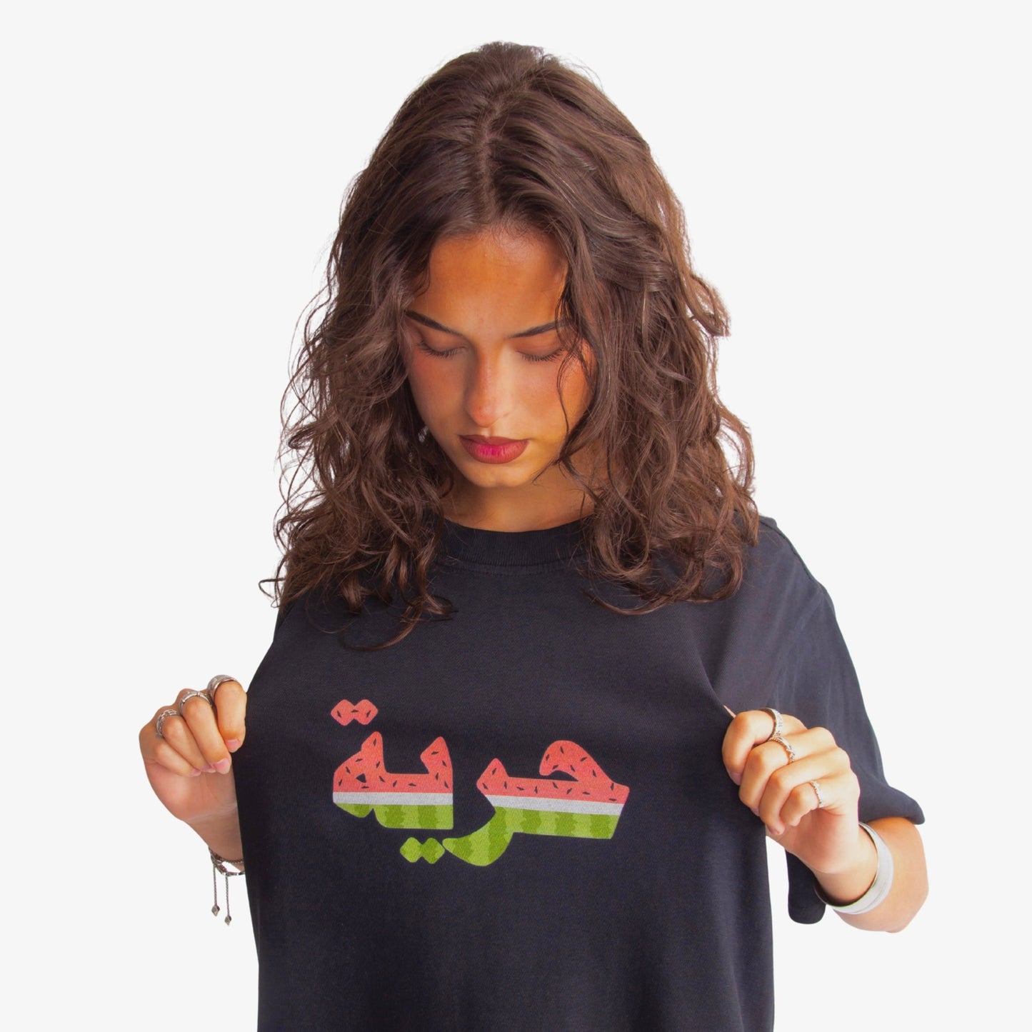 Huriya (Freedom) Heavyweight Tee Wear The Peace Short Sleeves Black S