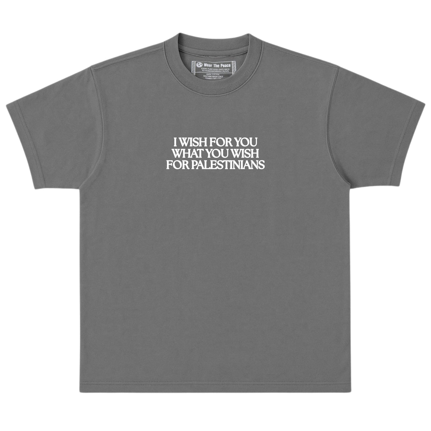 I Wish For You Heavyweight Tee Wear The Peace Short Sleeves Gray S