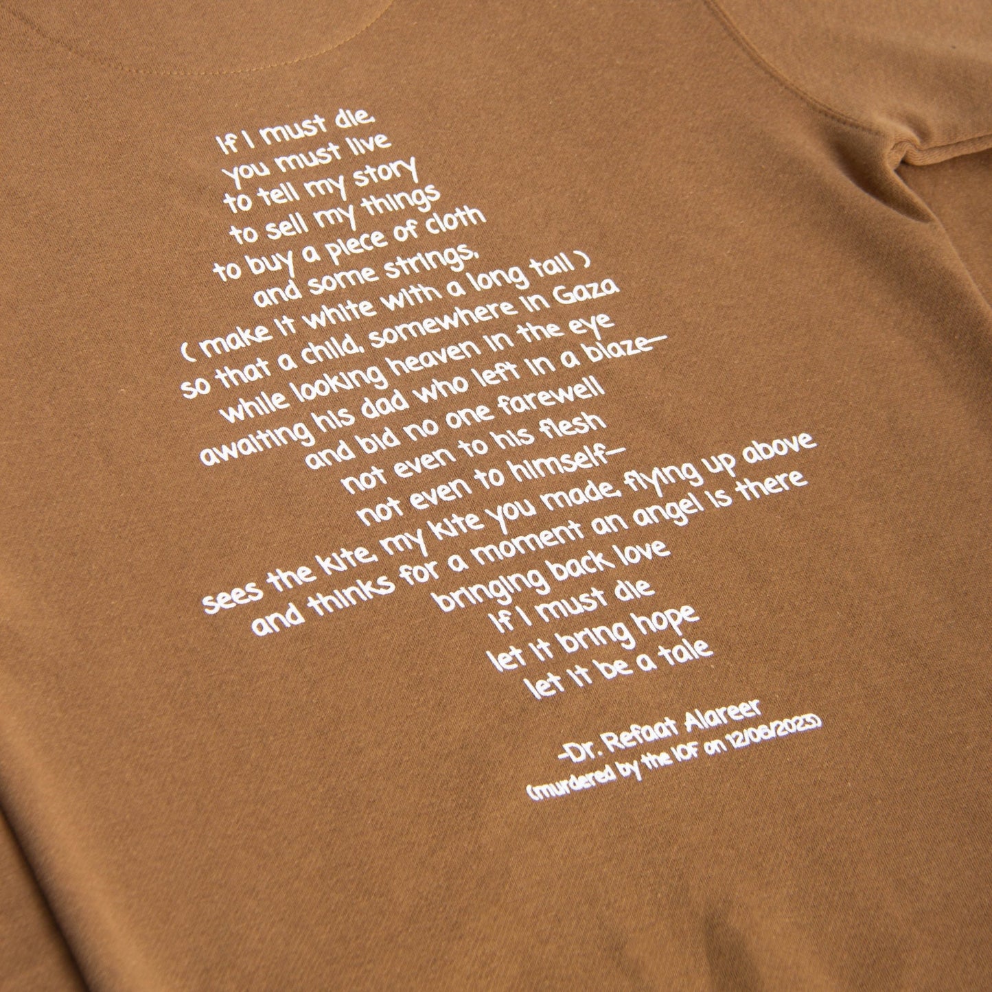 If I Must Die Crewneck (Dr. Refaat X WTP) Wear The Peace Crewnecks S