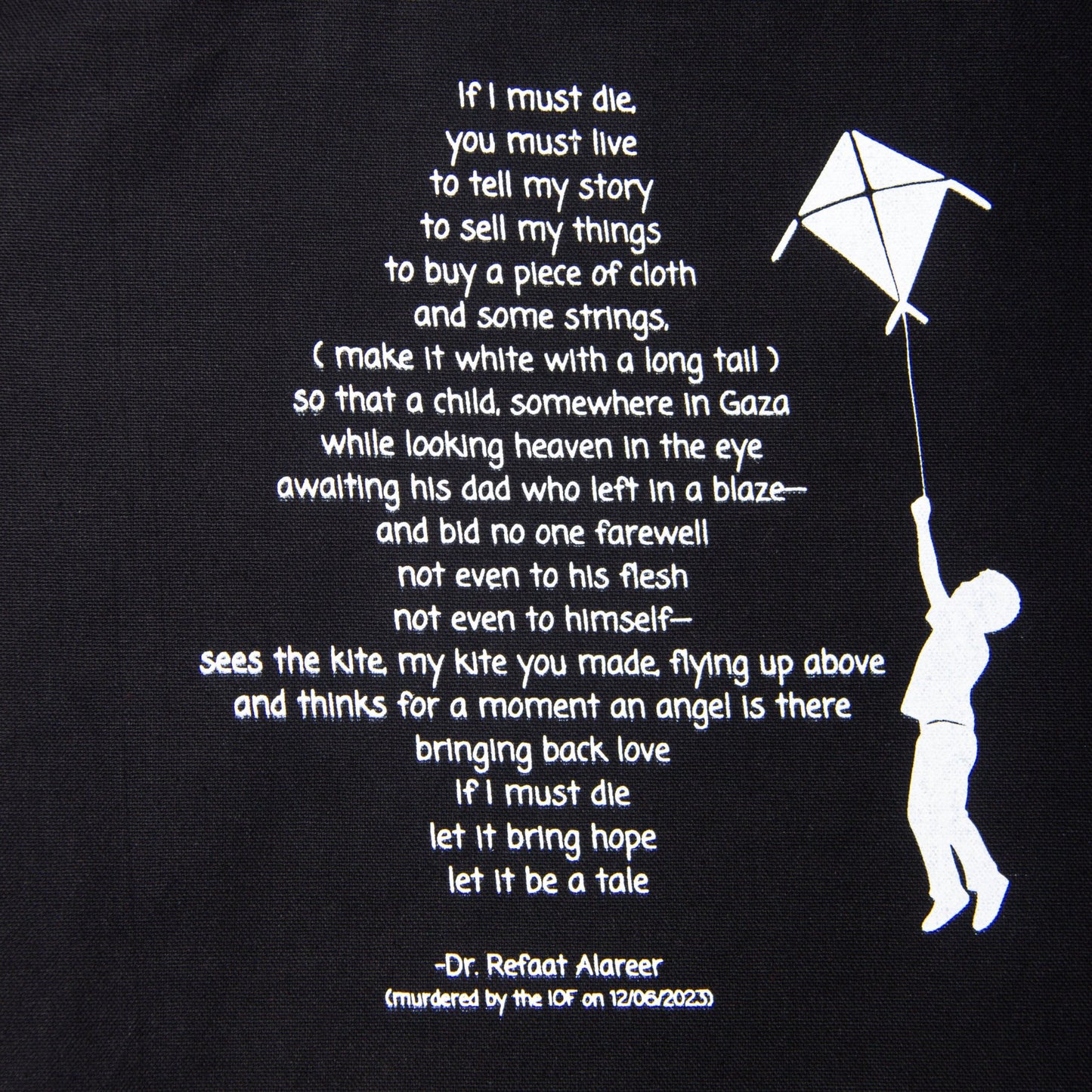 If I Must Die Jumbo Tote Bag (Dr. Refaat X WTP) Wear The Peace Tote Bag