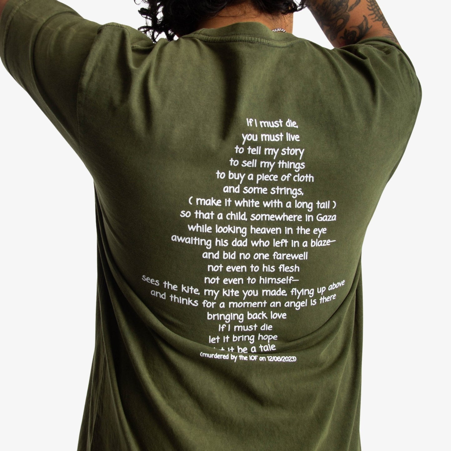 If I Must Die Tee (Dr. Refaat X WTP) Wear The Peace Short Sleeves Vintage Olive S