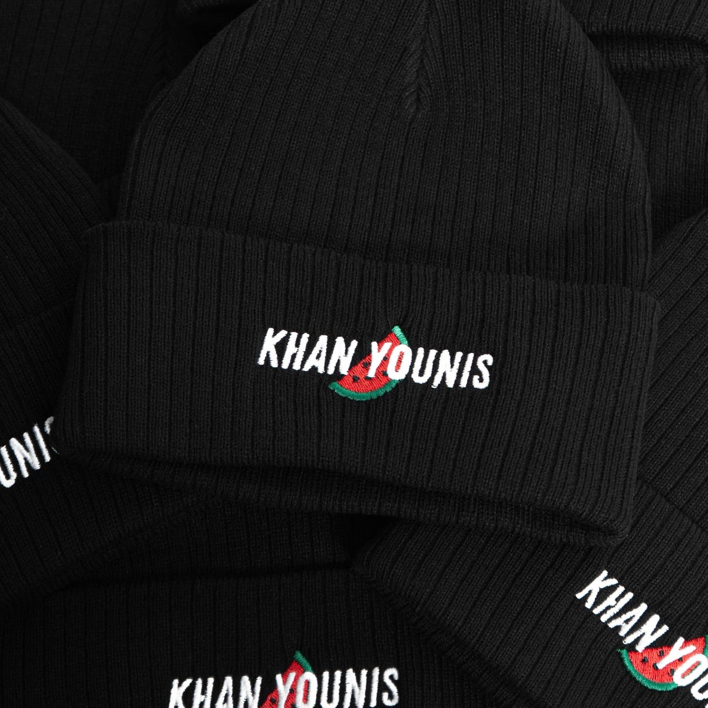 Khan Younis' Watermelons Embroidered Beanie Wear The Peace Beanie