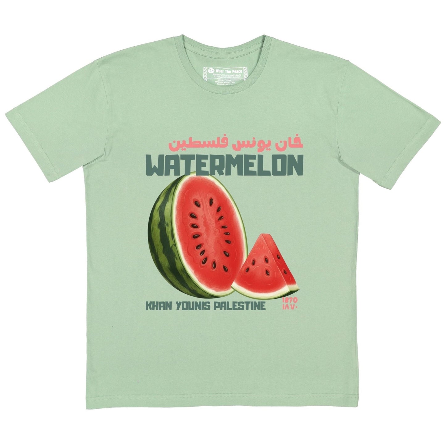 Khan Younis' Watermelons Tee Wear The Peace Short Sleeves S