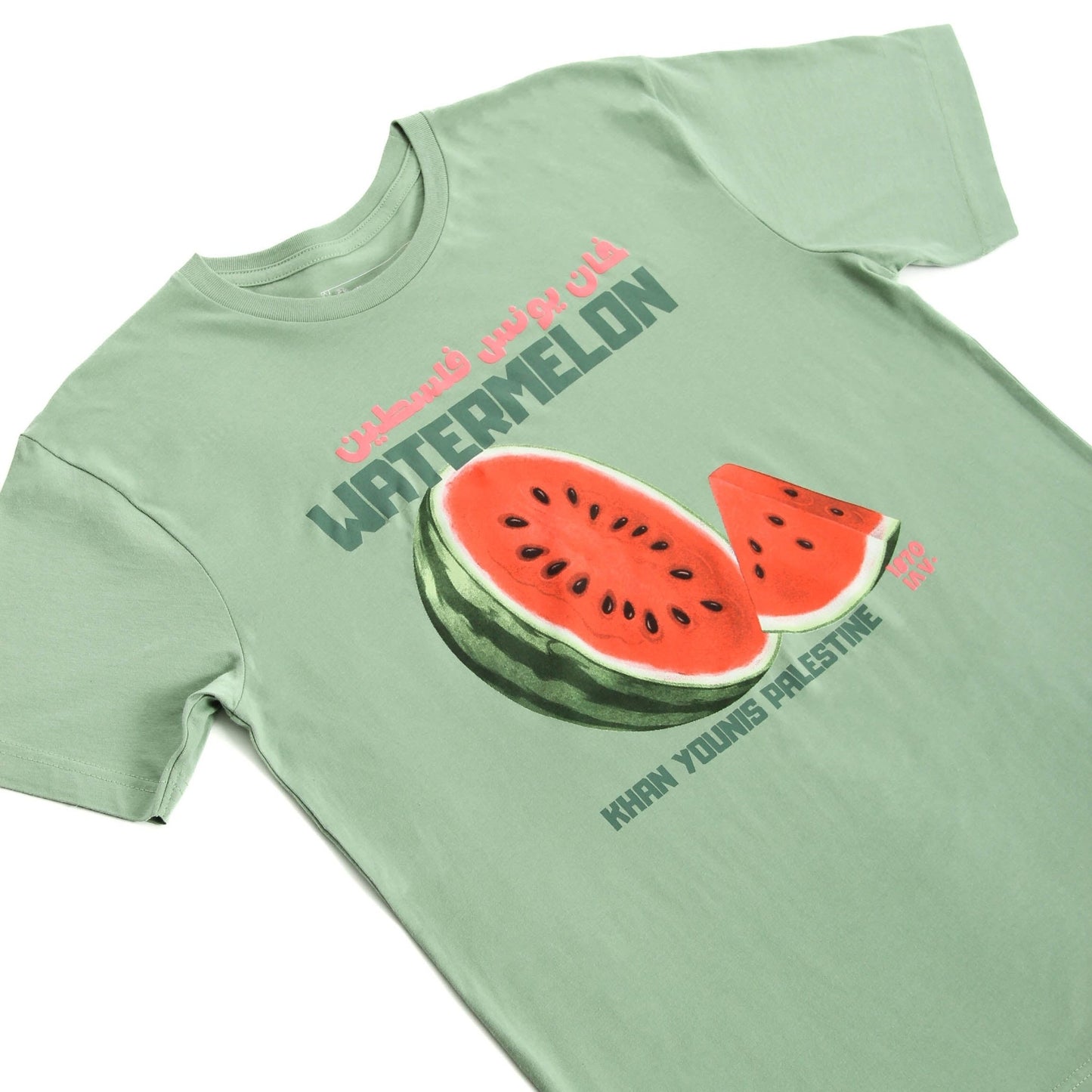 Khan Younis' Watermelons Tee Wear The Peace Short Sleeves S