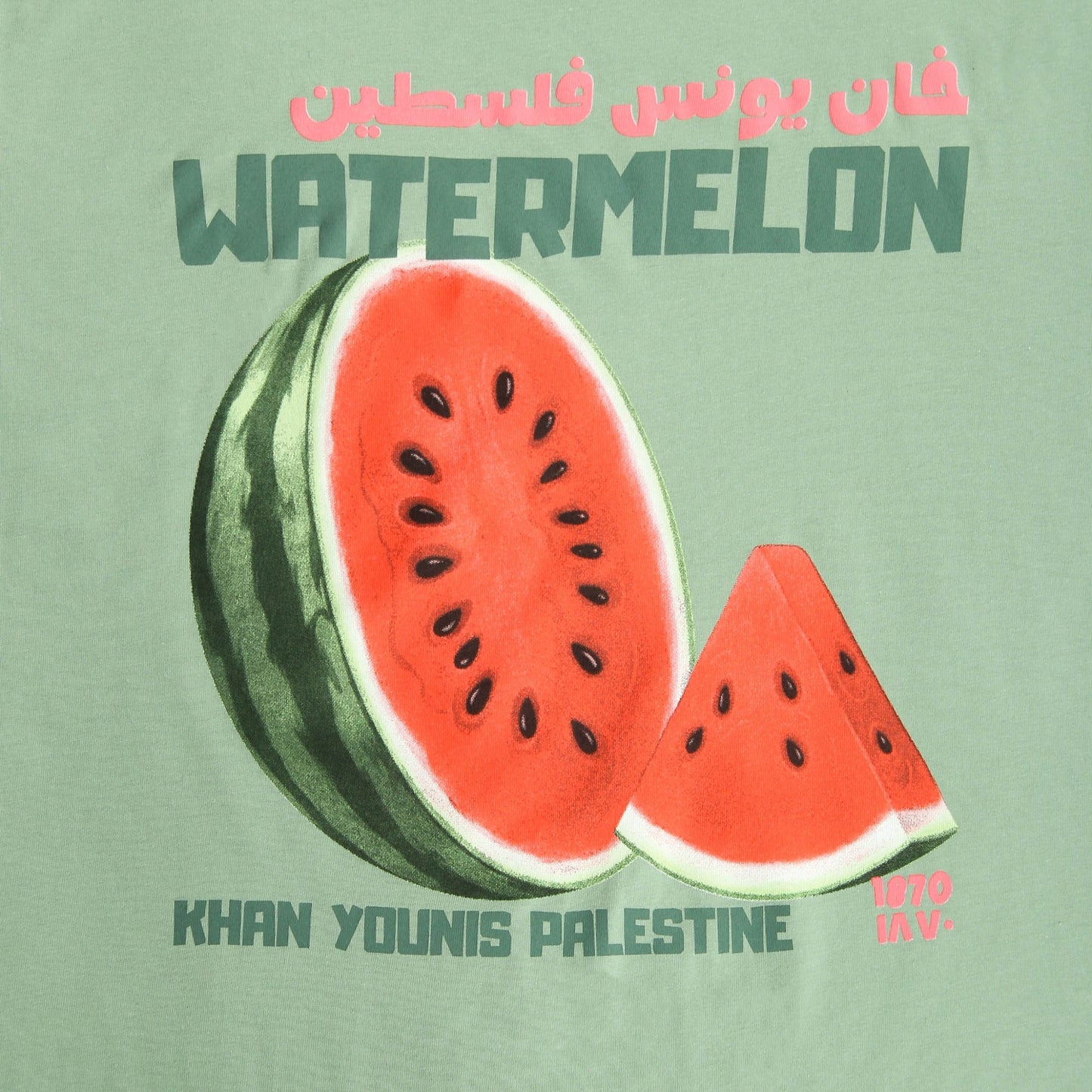 Khan Younis' Watermelons Tee Wear The Peace Short Sleeves S