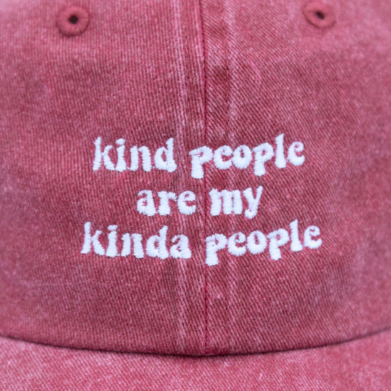 Kind People Cap Wear The Peace Dad Caps Washed Plum