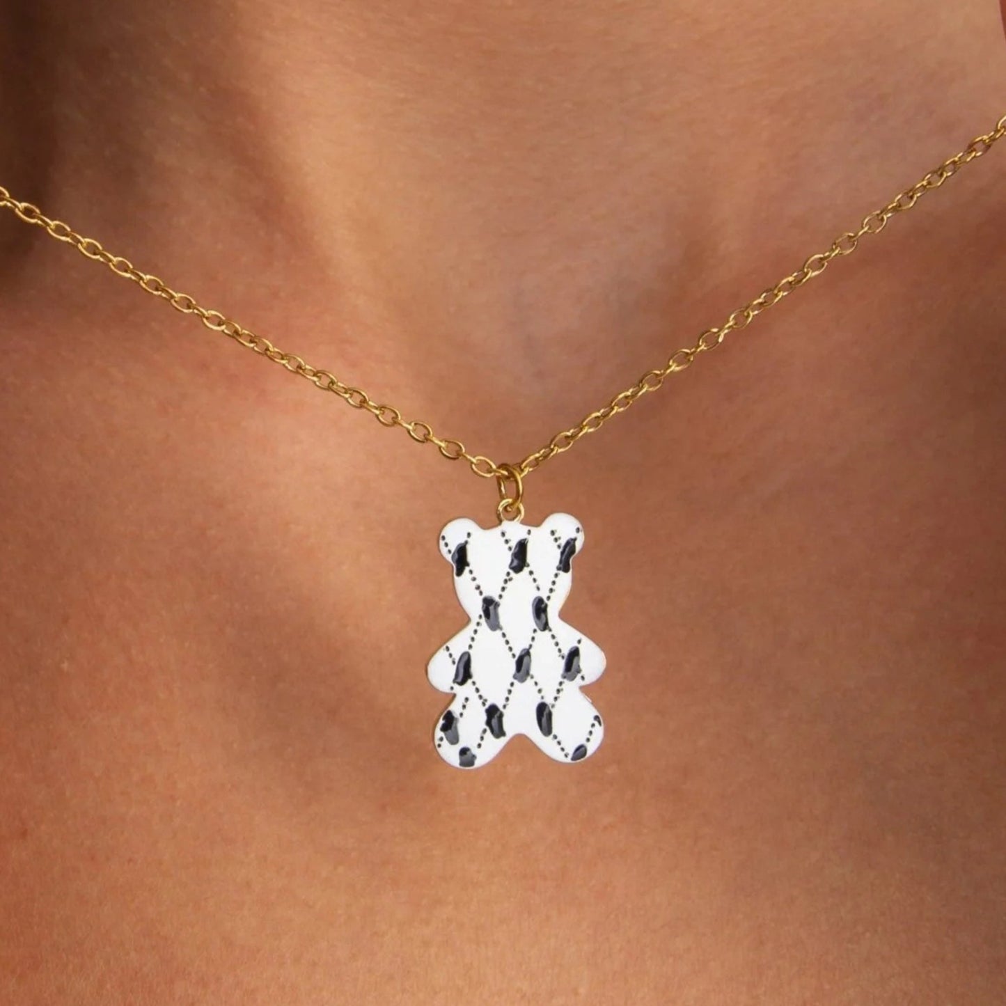 Kufiya Bear Necklace Wear The Peace Necklaces