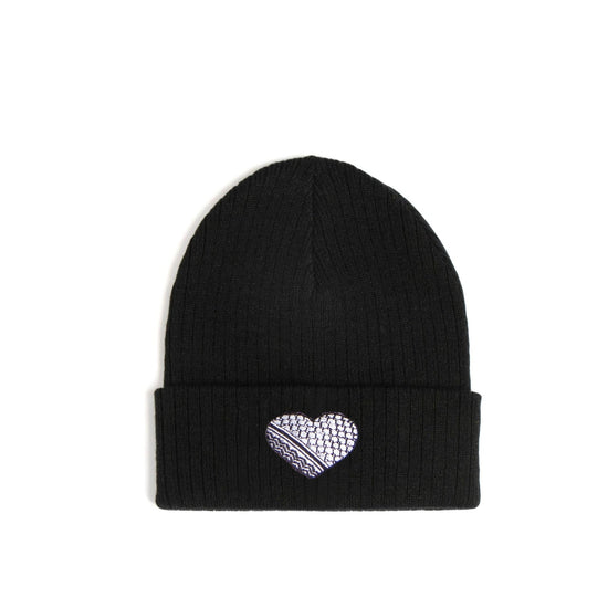 Kufiya Heart Embroidered Beanie Wear The Peace Beanie