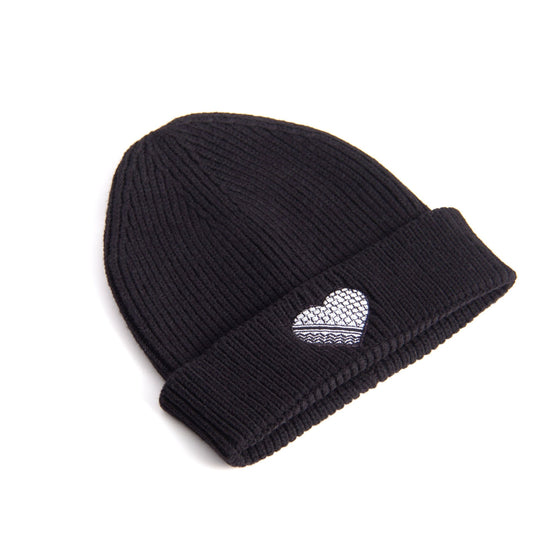 Kufiya Heart Embroidered Beanie Wear The Peace Beanie