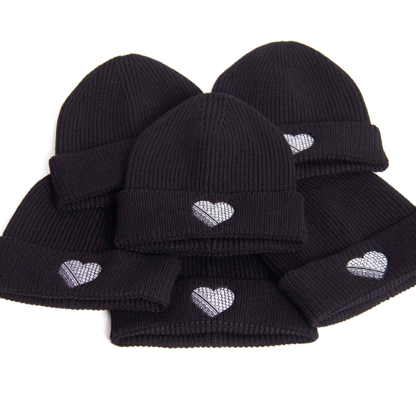 Kufiya Heart Embroidered Beanie Wear The Peace Beanie