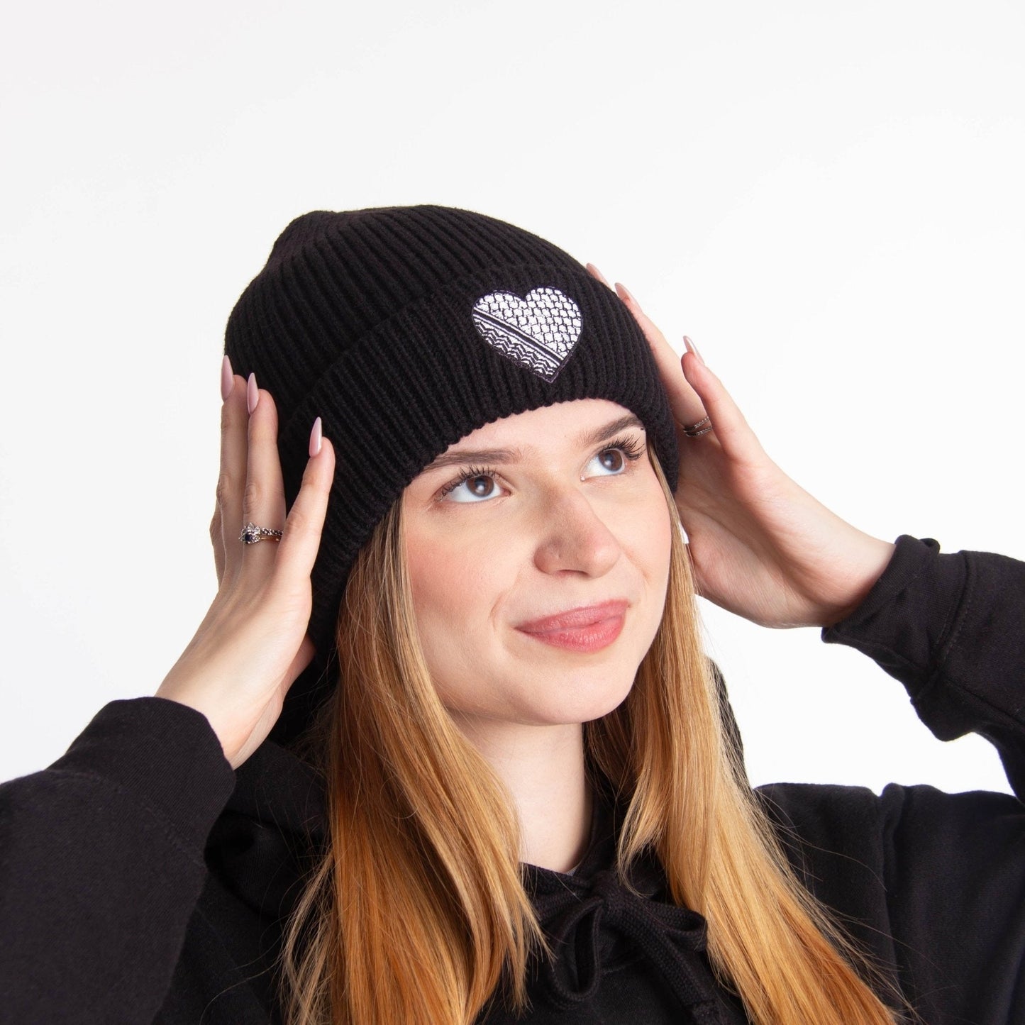 Kufiya Heart Embroidered Beanie Wear The Peace Beanie