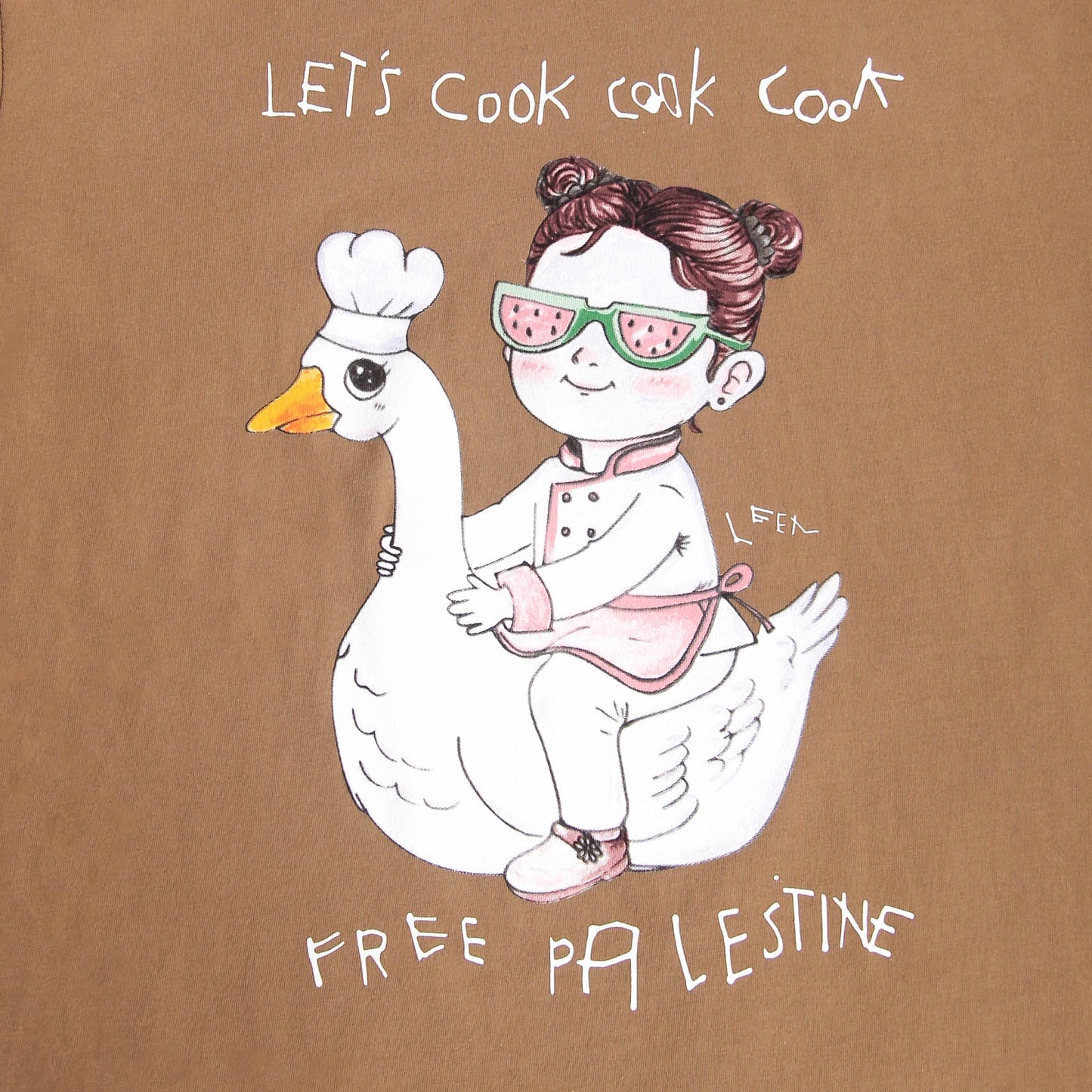 Let's Cook Tee (Leen X WTP) Wear The Peace Short Sleeves Brown S
