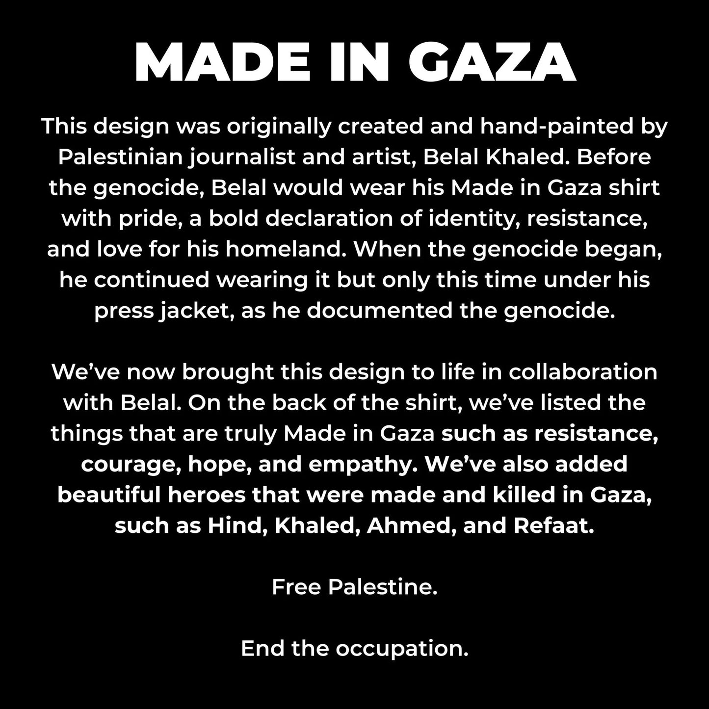 Made In Gaza Hoodie (WTP X Belal Khaled) Wear The Peace Hoodies S