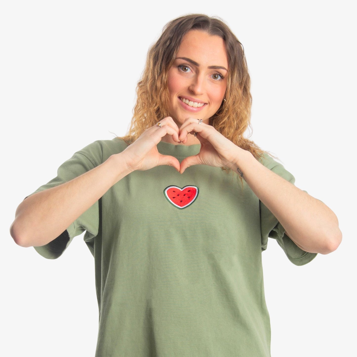 Melon Heart Embroidered Heavyweight Tee Wear The Peace Short Sleeves S