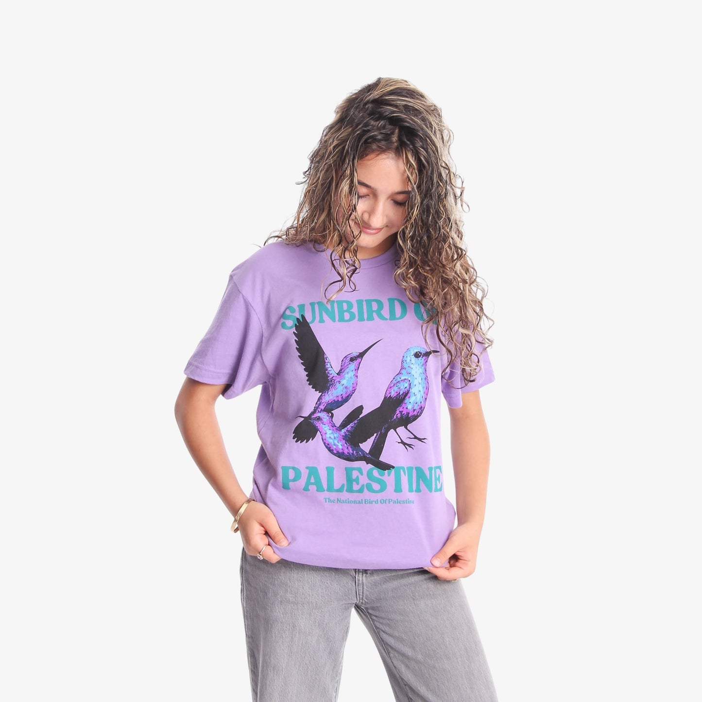 National Sunbird Tee Wear The Peace Short Sleeves Lavender S