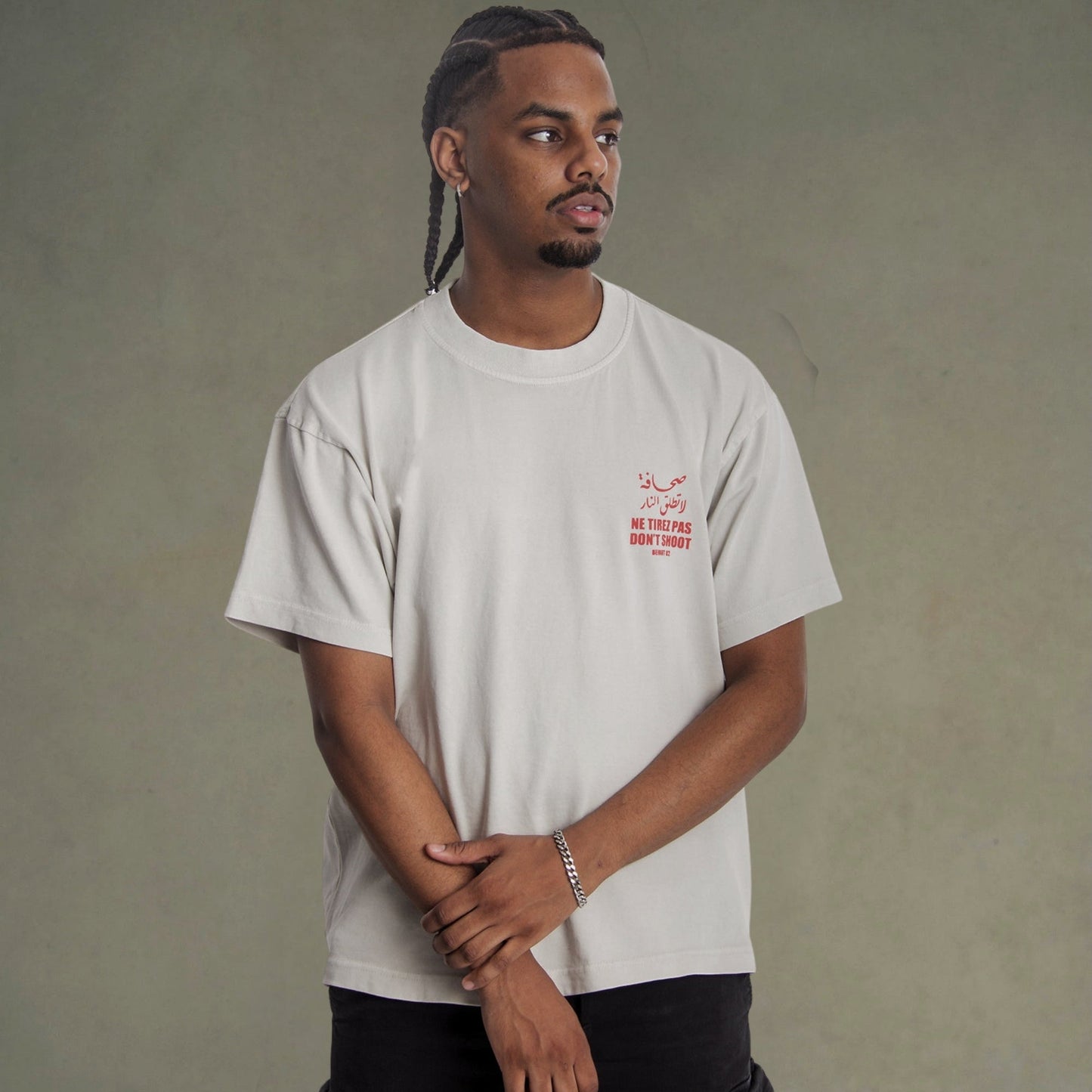 Ne Tirez Pas Heavyweight Tee Wear The Peace Short Sleeves S