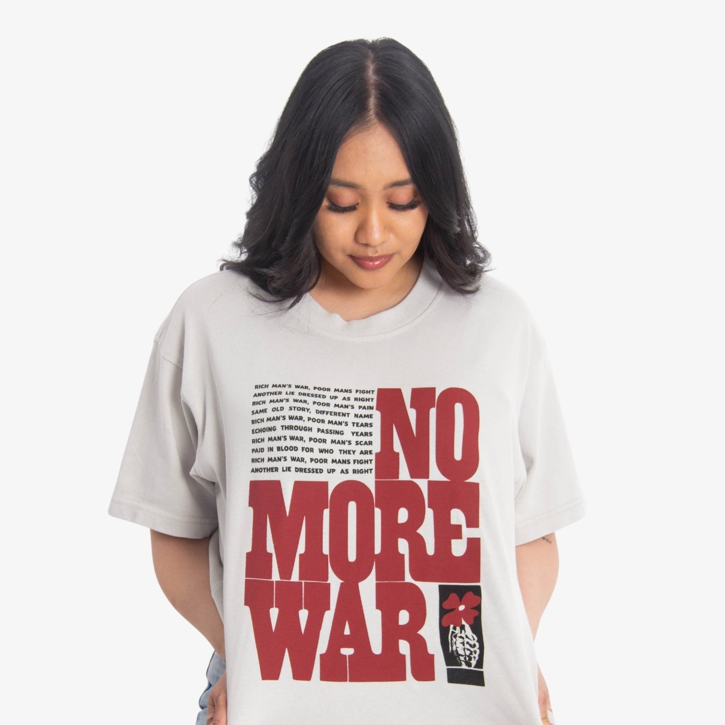 No More War Heavyweight Tee Wear The Peace Short Sleeves S