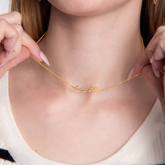 Olive Branch Sterling Silver Necklace Wear The Peace Necklaces Gold