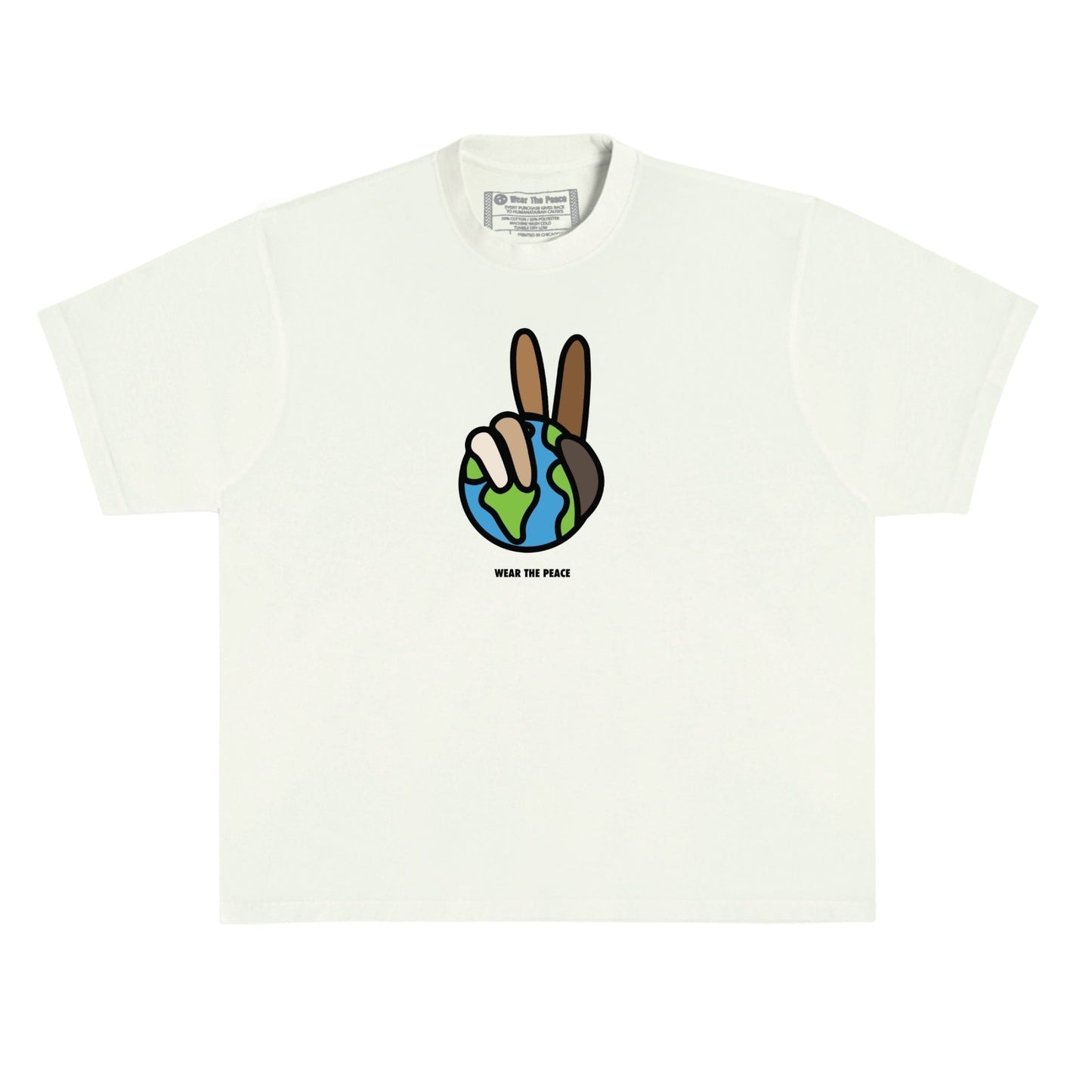 Our World Heavyweight Tee Wear The Peace Short Sleeves Pistachio S