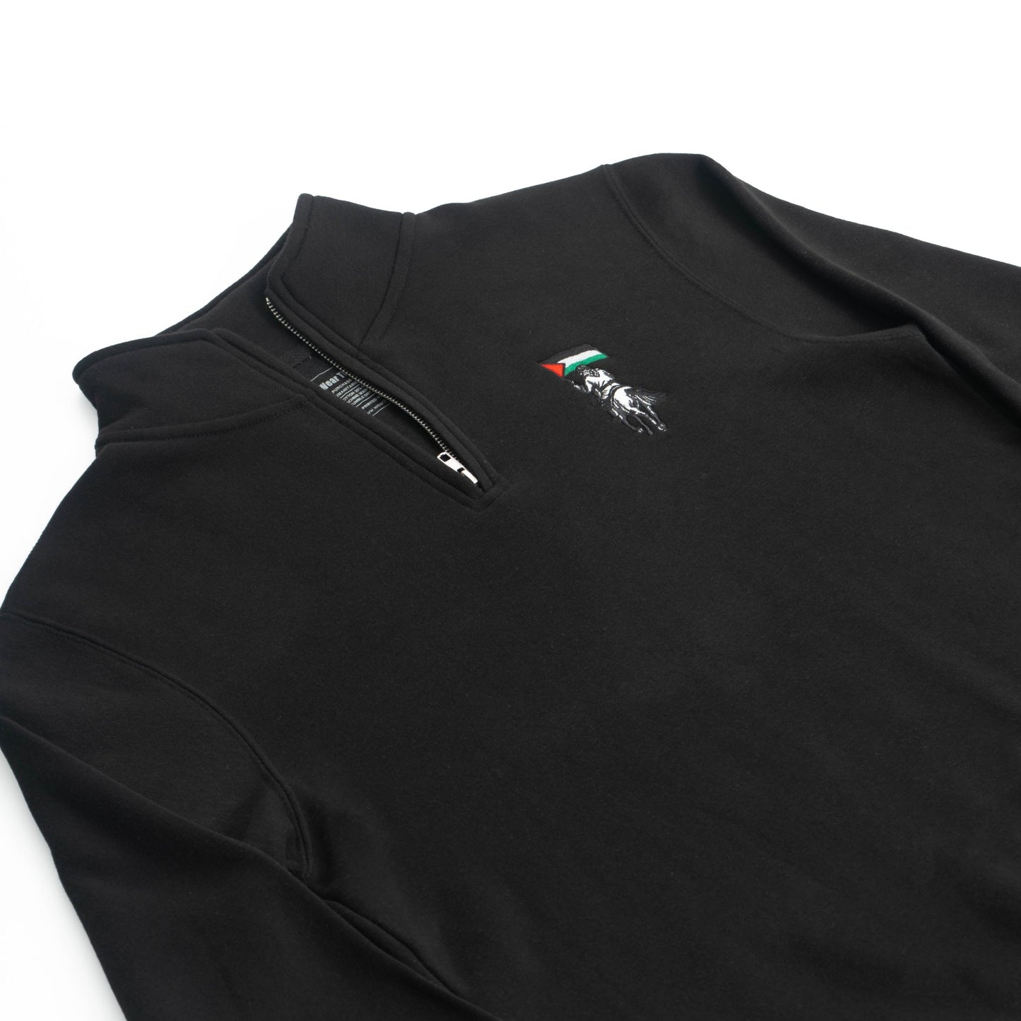 Palestine Equestrian Quarter Zip Sweater Wear The Peace Crewnecks Black S