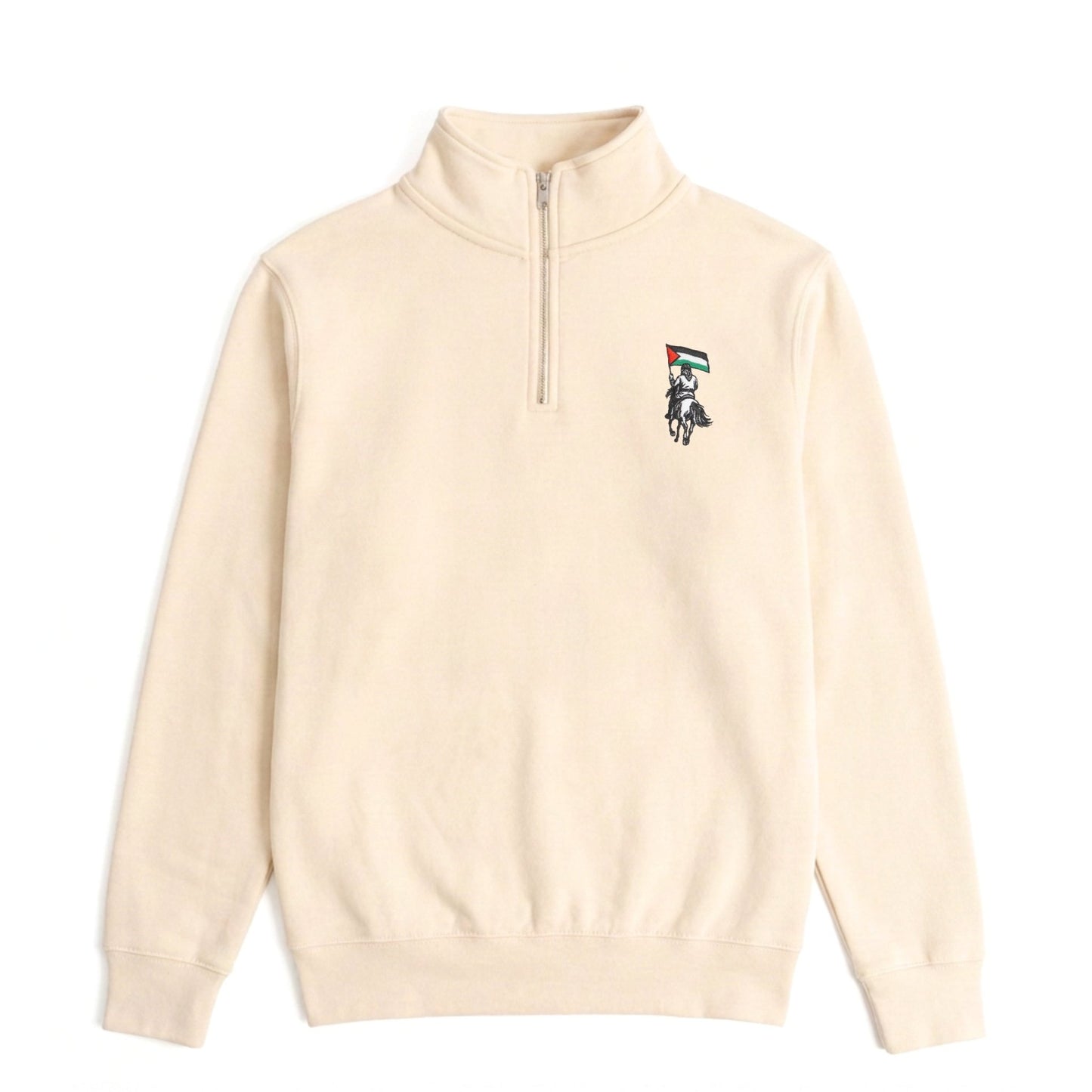 Palestine Equestrian Quarter Zip Sweater Wear The Peace Crewnecks Sandshell S