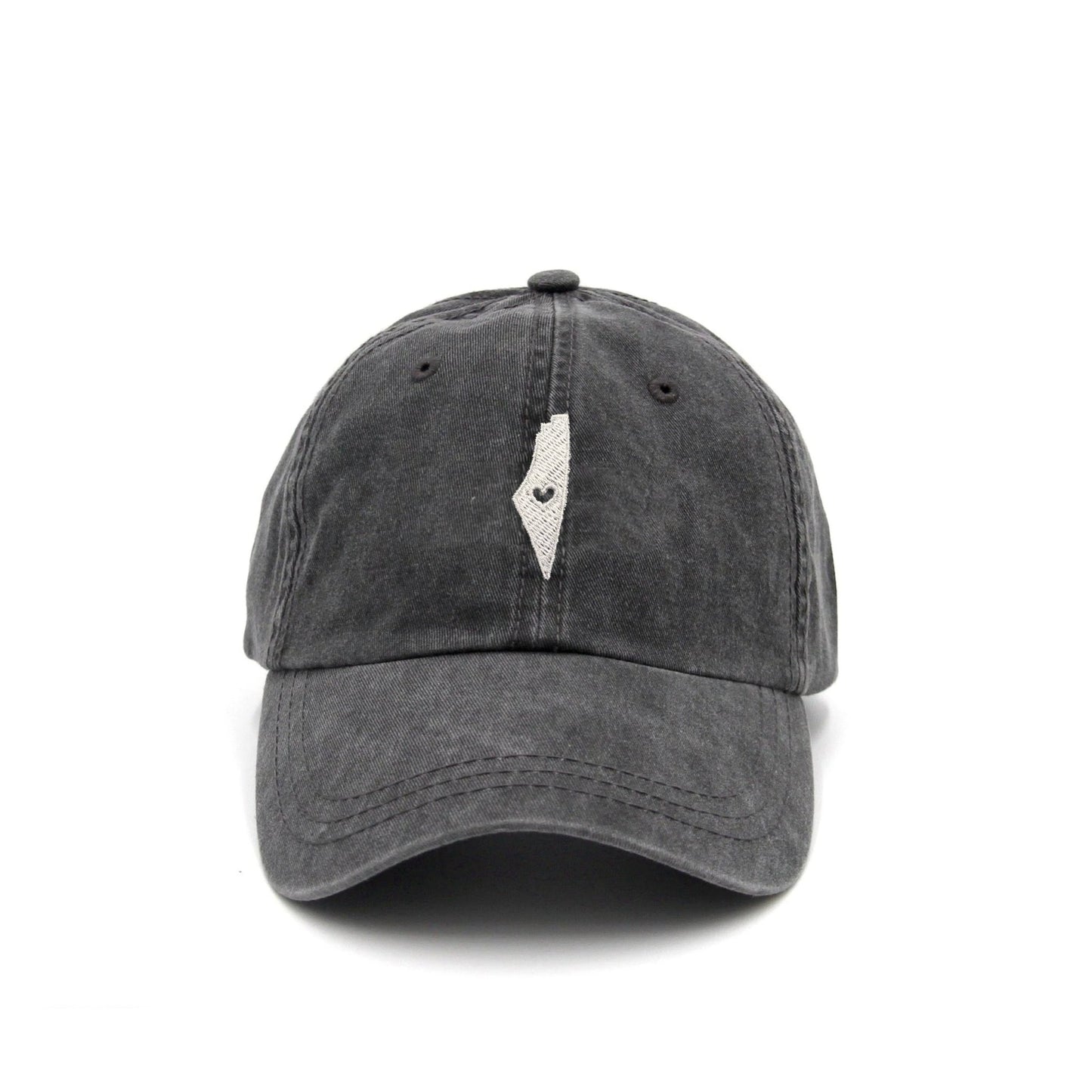 Palestine Heart Cap Wear The Peace Dad Caps Washed Gray