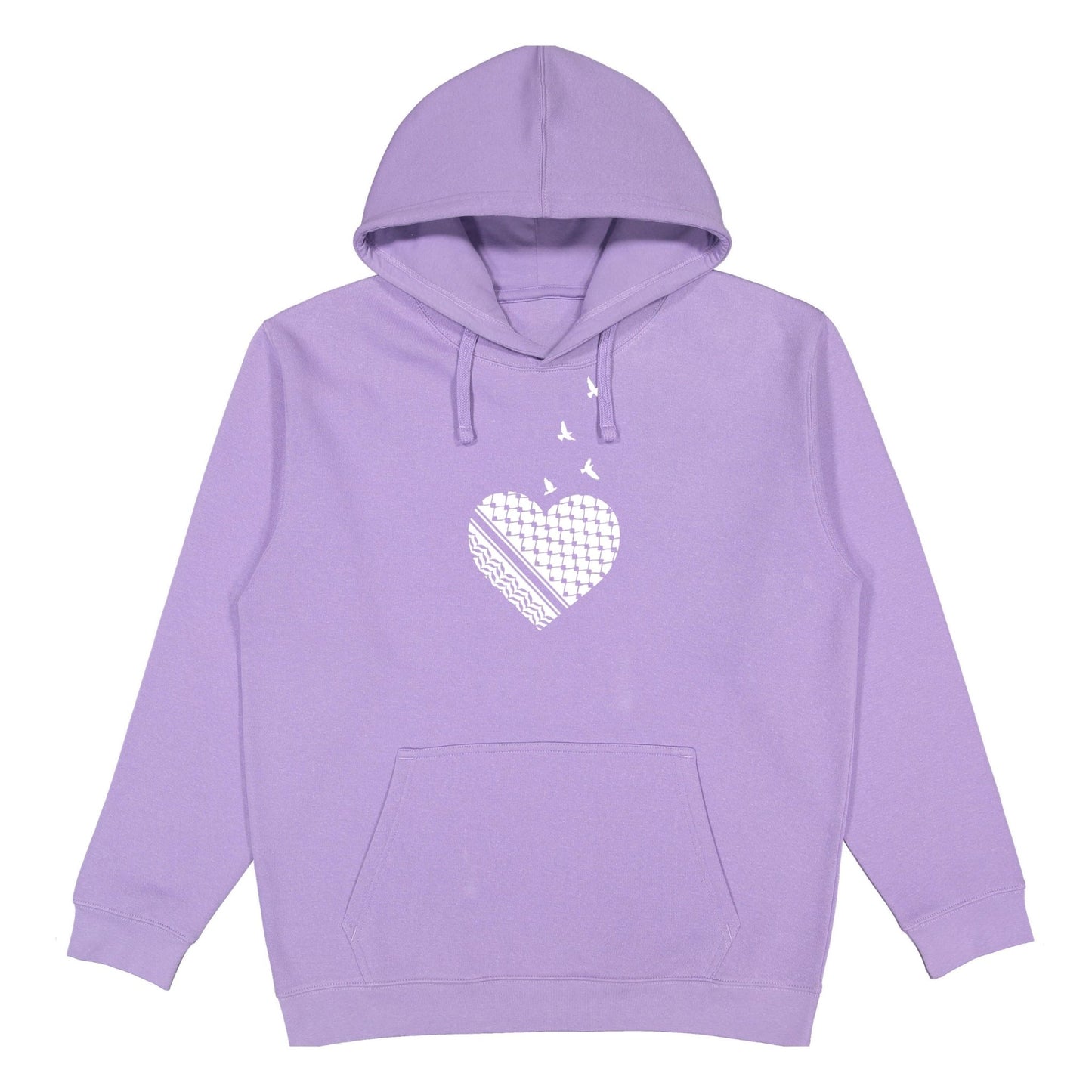 Palestine Heart Hoodie Wear The Peace Hoodies Lavender S