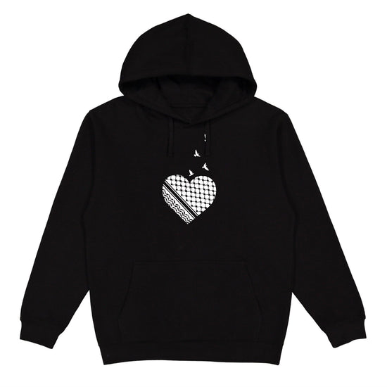 Palestine Heart Hoodie Wear The Peace Hoodies Black S