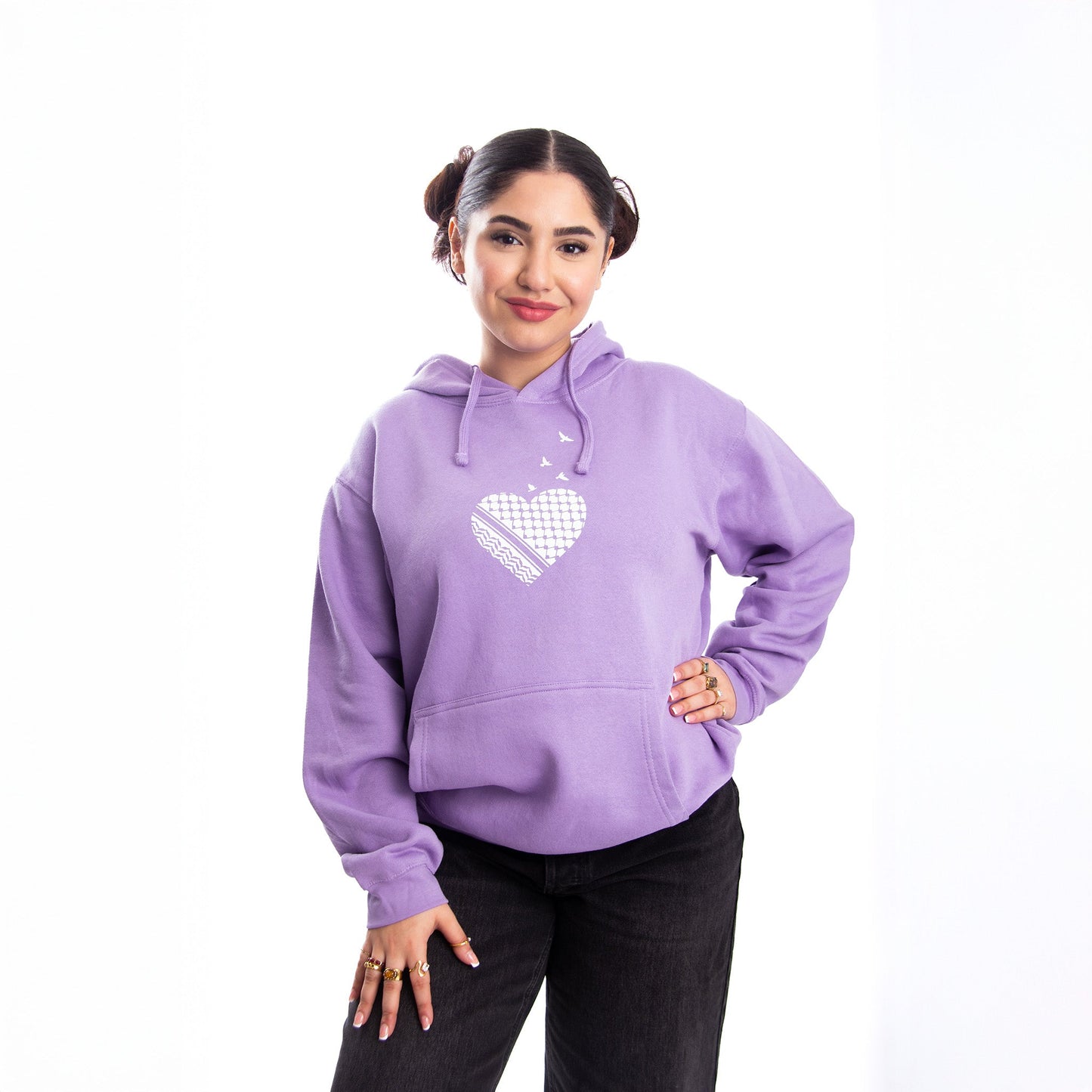 Palestine Heart Hoodie Wear The Peace Hoodies Lavender S