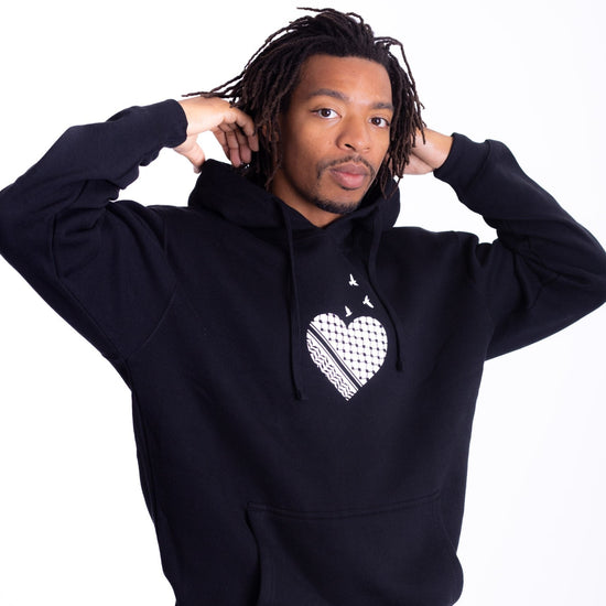 Palestine Heart Hoodie Wear The Peace Hoodies Black S