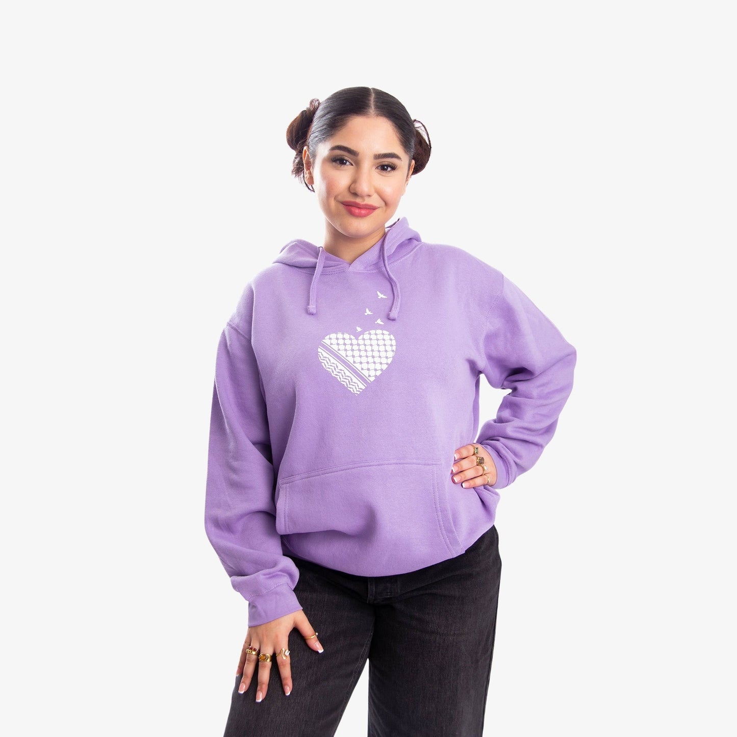 Palestine Heart Hoodie Wear The Peace Hoodies Lavender S