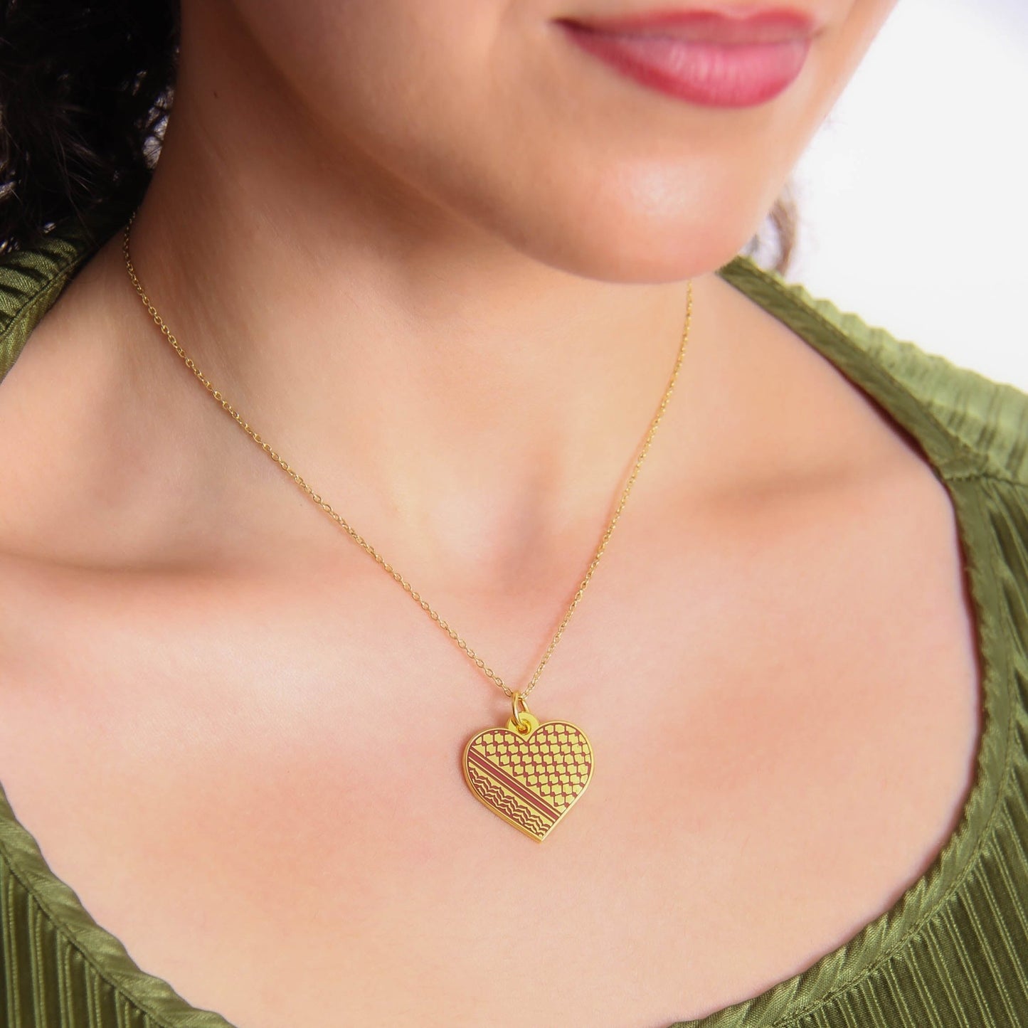 Palestine Heart Necklace Wear The Peace Necklaces Gold