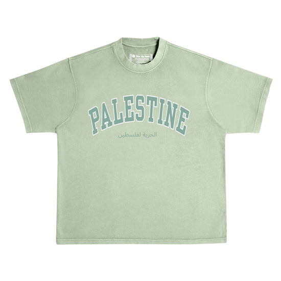 Palestine Varsity Heavyweight Tee Wear The Peace Short Sleeves Sage S