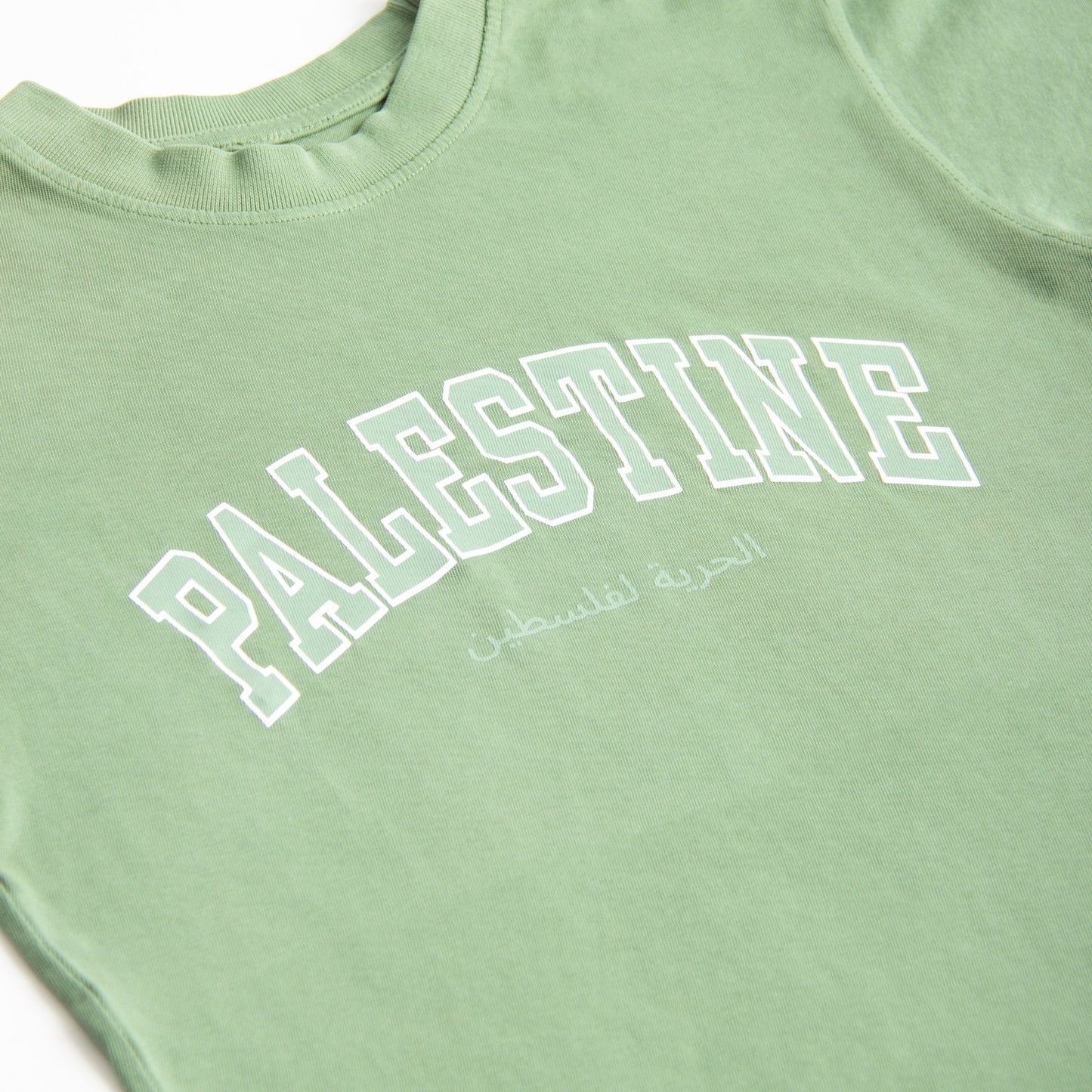 Palestine Varsity Heavyweight Tee Wear The Peace Short Sleeves Sage S