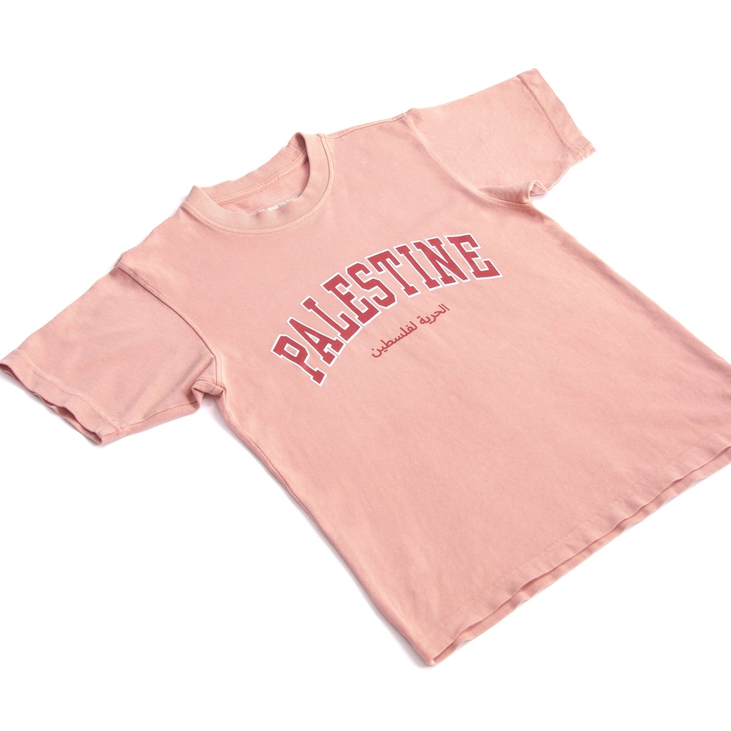 Palestine Varsity Heavyweight Tee Wear The Peace Short Sleeves Salmon S
