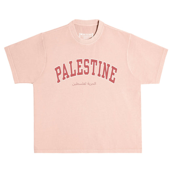 Palestine Varsity Heavyweight Tee Wear The Peace Short Sleeves Salmon S