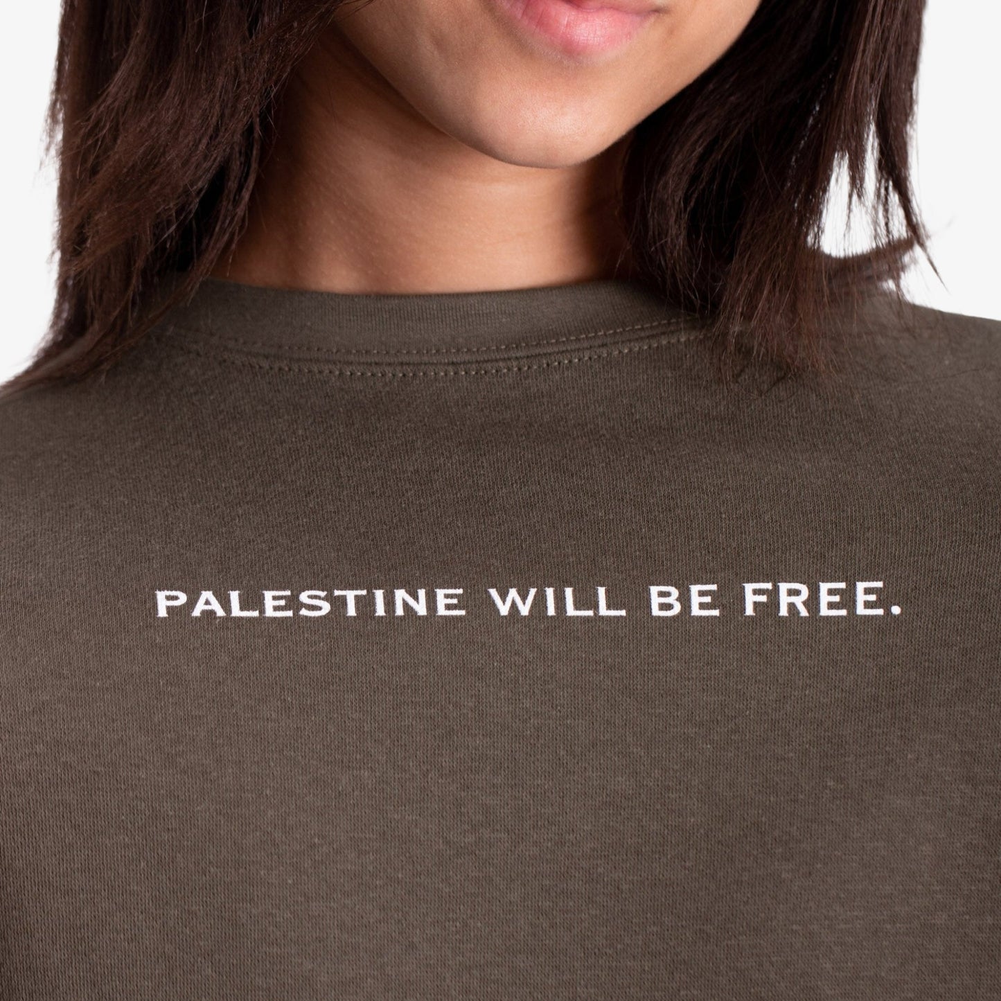 Palestine Will Be Free Crewneck Wear The Peace Crewnecks Olive S