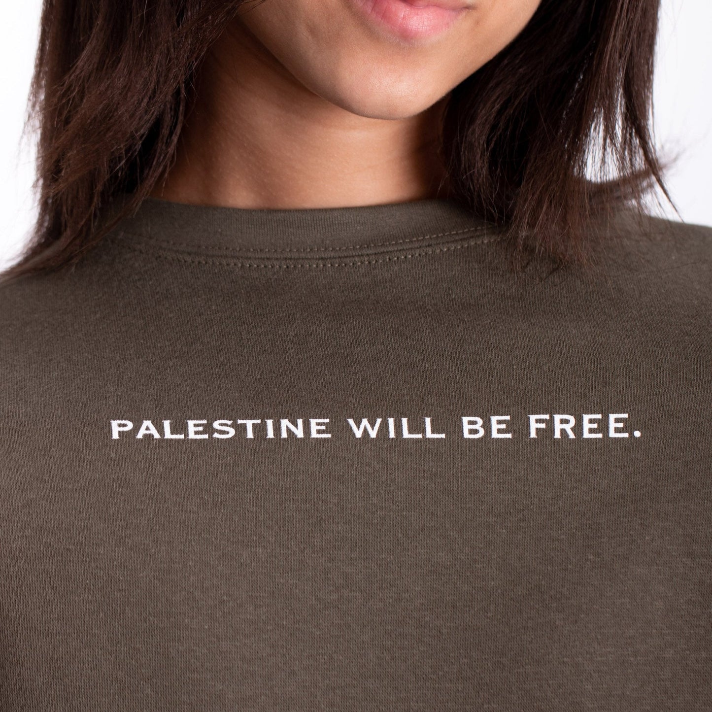 Palestine Will Be Free Crewneck Wear The Peace Crewnecks Olive S