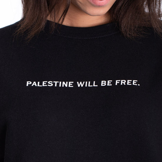 Palestine Will Be Free Crewneck Wear The Peace Crewnecks Black S