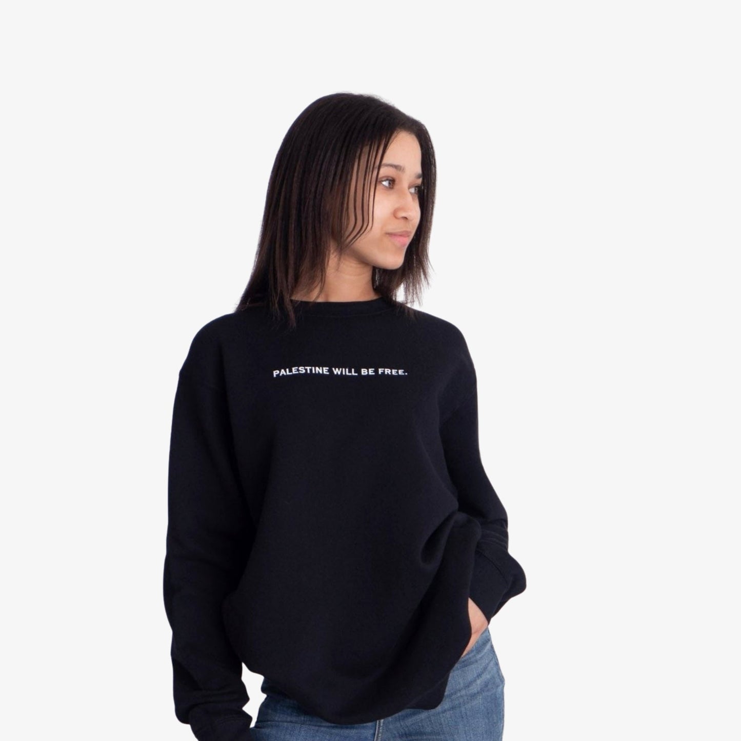 Palestine Will Be Free Crewneck Wear The Peace Crewnecks Black S