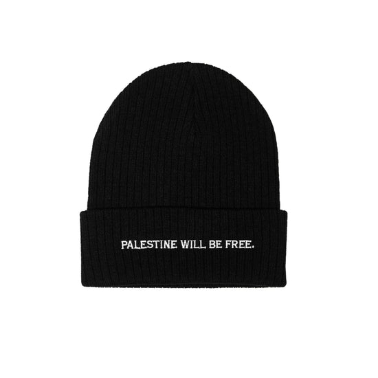 Palestine Will Be Free Embroidered Beanie Wear The Peace Beanie Black