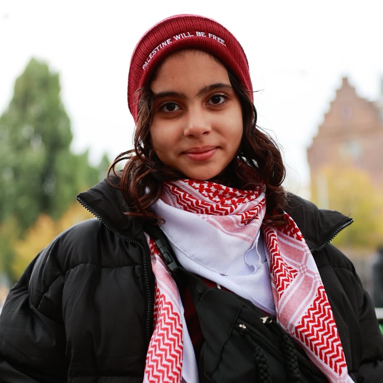 Palestine Will Be Free Embroidered Beanie Wear The Peace Beanie Maroon