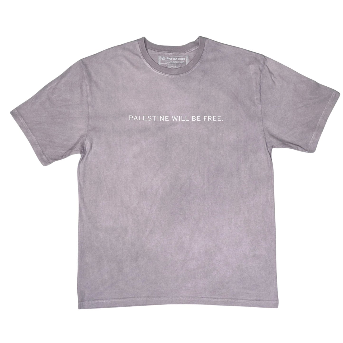 Palestine Will Be Free Olive & Gray Tee Wear The Peace Short Sleeves Vintage Gray S