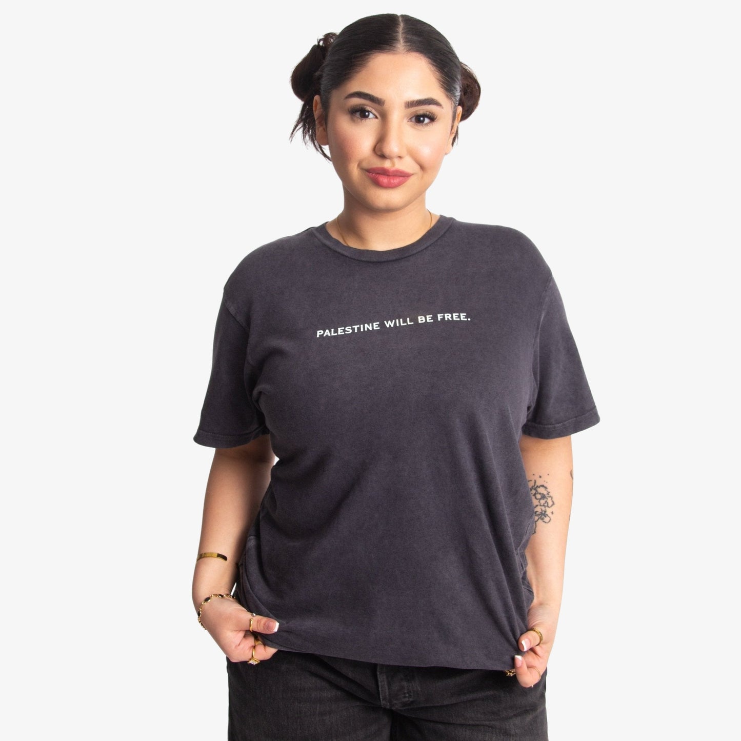 Palestine Will Be Free Tee Wear The Peace Short Sleeves Vintage Black S