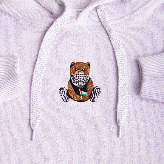 Pali Bear Embroidered Hoodie Wear The Peace Hoodies Ice Purple S