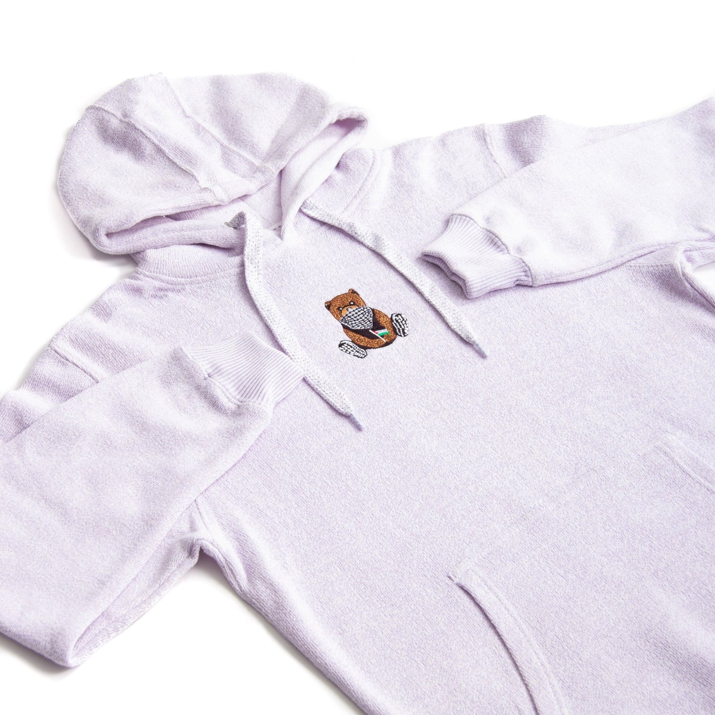 Pali Bear Embroidered Hoodie Wear The Peace Hoodies Ice Purple S