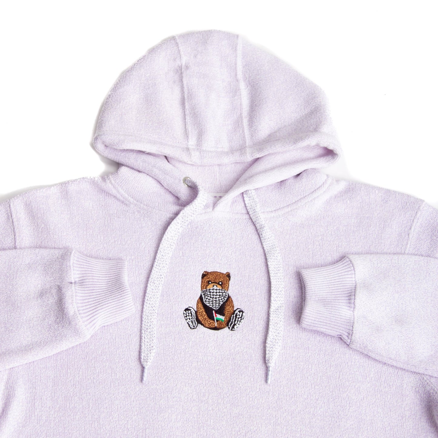 Pali Bear Embroidered Hoodie Wear The Peace Hoodies Ice Purple S