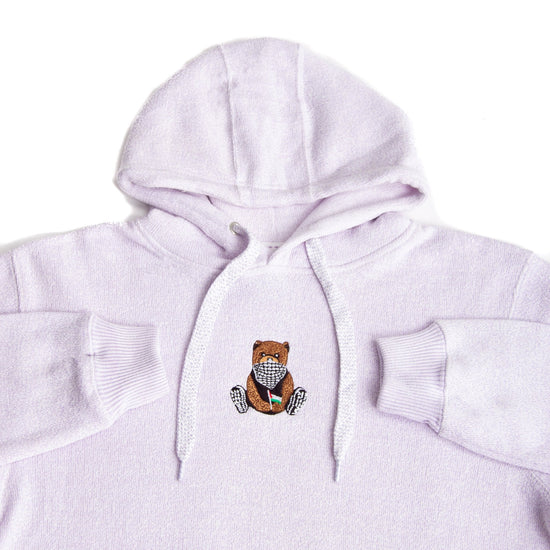 Pali Bear Embroidered Hoodie Wear The Peace Hoodies Ice Purple S