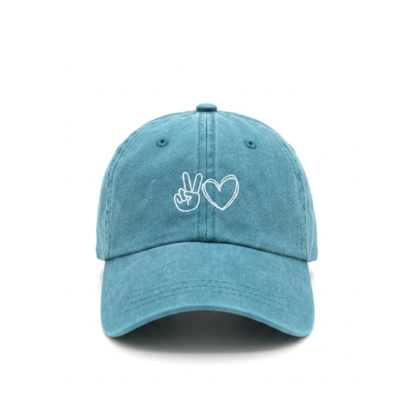 Peace and Love Cap Wear The Peace Dad Caps Washed Teal